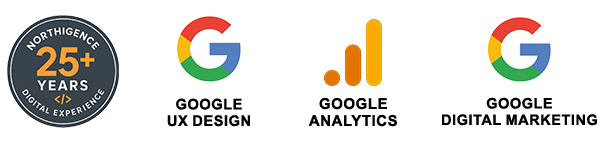 25 years of web design experience, ux, analytics, digital marketing certifications